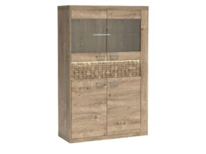 Miniaturka 1 - Witryna Pestano 102 cm Ribbeck z podświetleniem ozdobnego blatu i półki