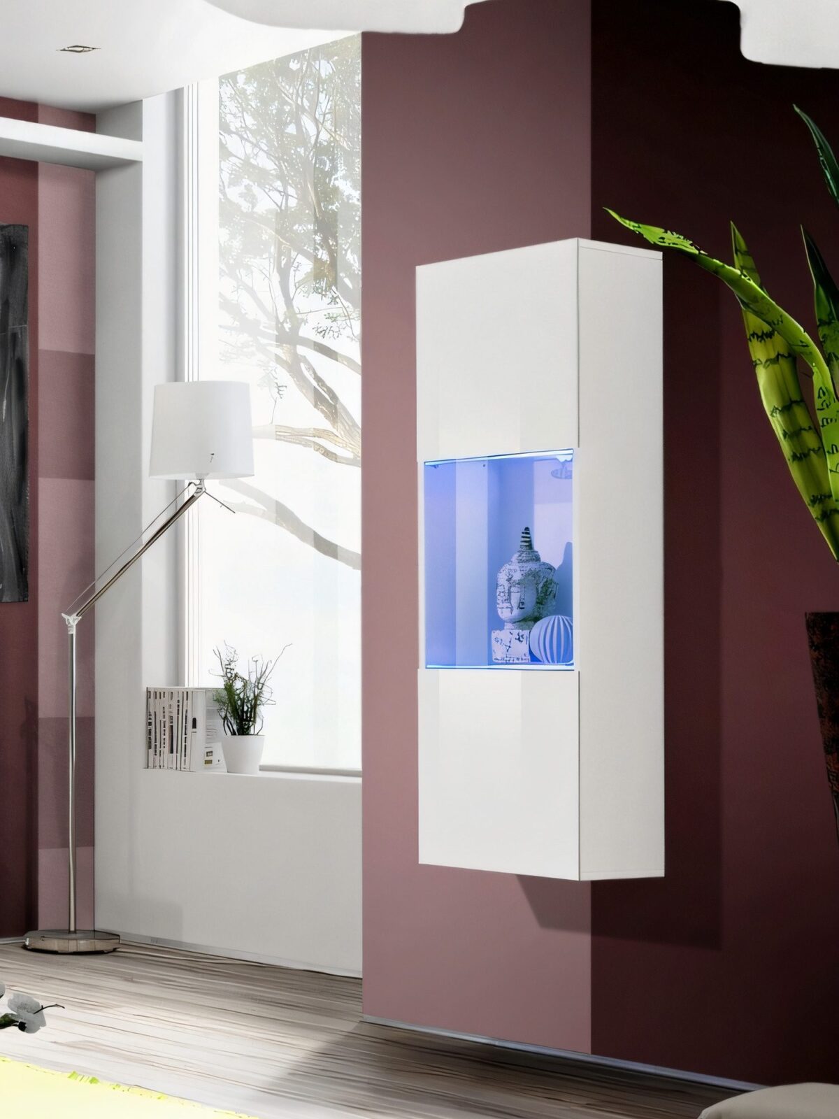 Witryna przeszklona LED Flavero 40×126 cm