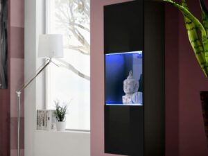 Miniaturka 1 - Szafka wisząca czarna z LED
