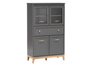 Miniaturka 6 - Witryna Rocella szary diamentowy 92 cm z przeszkleniem i szufladą