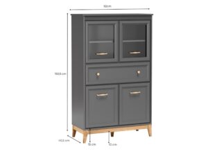 Miniaturka 3 - Witryna Rocella 92 × 40,5 × 150,5 cm rysunek wymiarowy