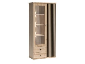 Miniaturka 2 - Witryna Sorenta dąb Artisan na cokole z podświetlanymi półkami LED