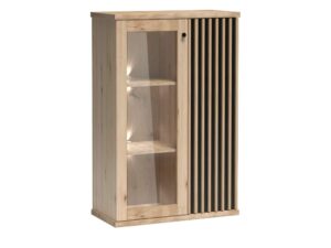 Miniaturka 1 - Witryna Sorenta dąb Artisan z podświetleniem LED szklanej części