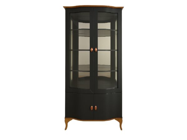 Witryna Madera DR06 w czarnym macie na białym tle – widok z przodu