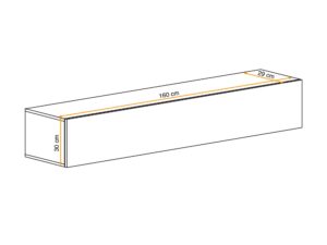 Miniaturka 2 - Wymiary witryny wiszącej Flavero 160 cm kaszmir