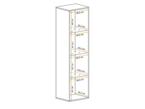 Miniaturka 1 - Układ półek witryny wiszącej Flavero 40 cm kaszmir