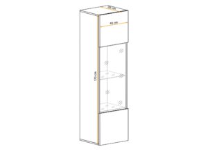Miniaturka 2 - Wymiary witryny wiszącej Flavero 40 cm kaszmir