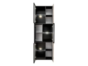 Miniaturka 1 - Witryna wysoka z LED Edorino 60 cm dąb Vicking czarny marmur – zdjęcie 2