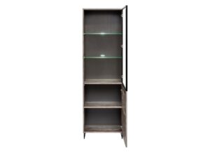 Miniaturka 1 - Witryna wysoka LED Valmoro 60 cm Canion Wood czarna – zdjęcie 2