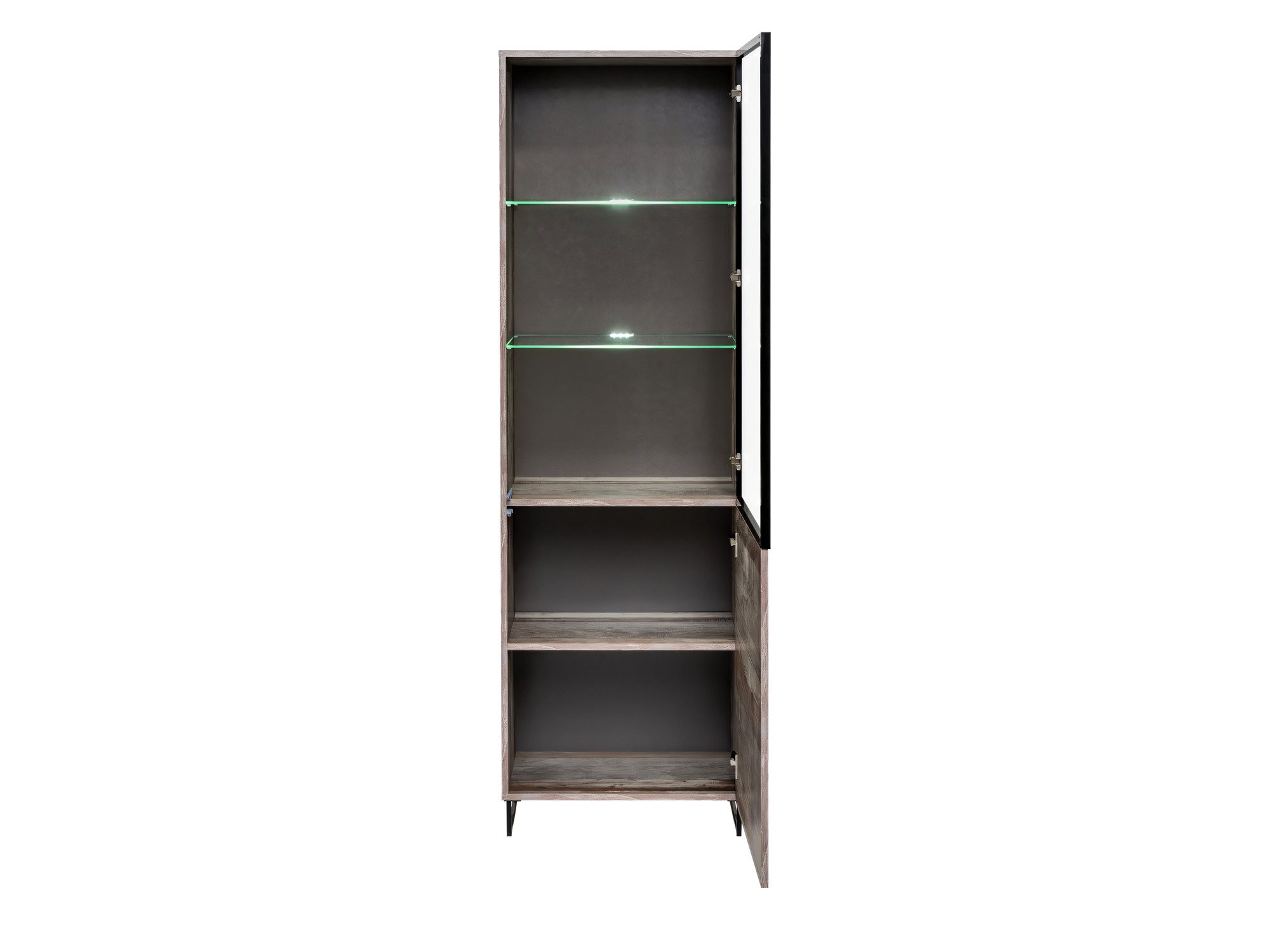 Witryna wysoka LED Valmoro 60 cm Canion Wood czarna – zdjęcie 2