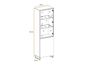 Miniaturka 3 - Witryna wysoka LED Valmoro 60 cm Canion Wood czarna – zdjęcie 4