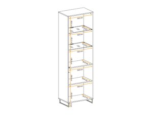 Miniaturka 2 - Witryna wysoka LED Valmoro 60 cm Canion Wood czarna – zdjęcie 3