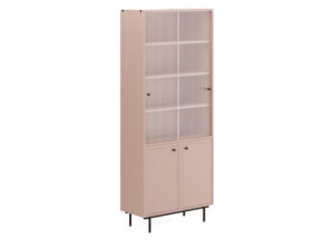 Miniaturka 4 - Witryna z ryflowanym szkłem Arrovia 81 cm – kolor naturalny róż, widok na białym tle