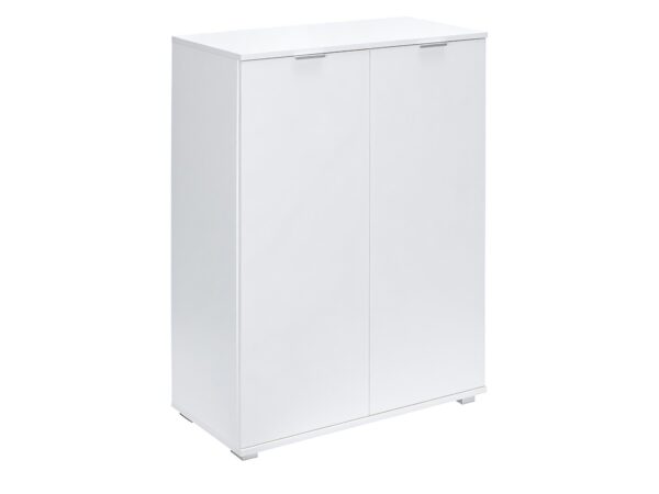 Wysoka biała komoda dwudrzwiowa Elaro 71 cm