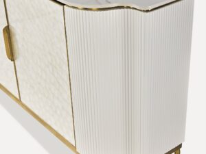 Miniaturka 4 - Komoda ryflowana z białym blatem 150 cm – Eleganza – zdjęcie 5