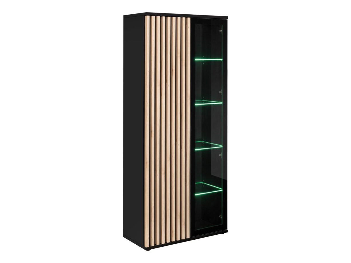 Wysoka witryna przeszklona Bravento 80 cm Hickory Jackson czarna
