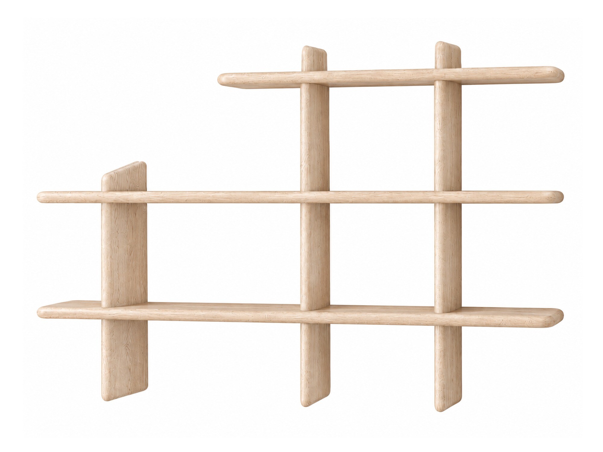 Wysoki regał wiszący Valdaro 140x86 cm w kolorze dębu bielonego – zdjęcie produktu na białym tle