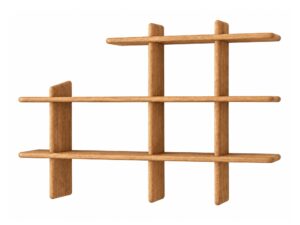 Miniaturka 6 - Wysoki regał wiszący Valdaro 140x86 cm w kolorze naturalnego dębu – zdjęcie produktu na białym tle