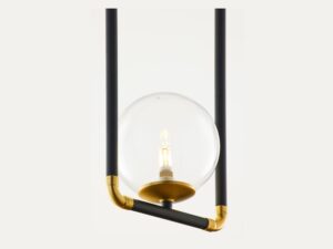 Miniaturka 5 - Lampa Zafra 2023 detal przezroczystego klosza i złotych narożników