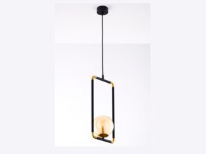 Miniaturka 6 - Lampa Zafra bursztynowy klosz, pełna sylwetka z boku