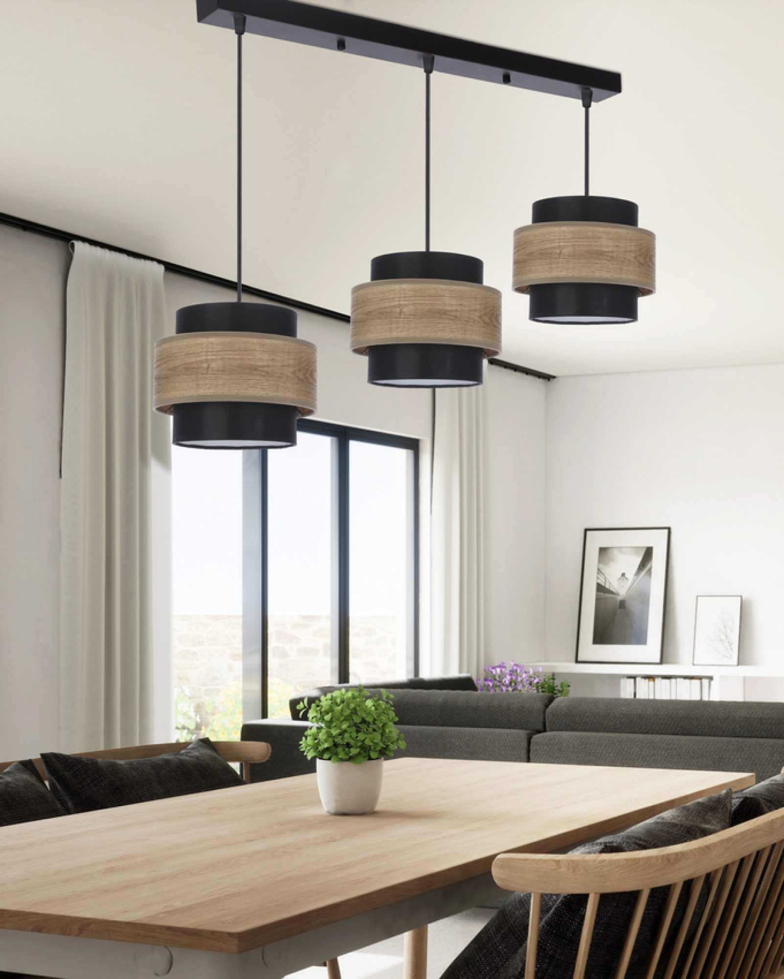 Lampa wisząca Zarosela nad stołem w jadalni