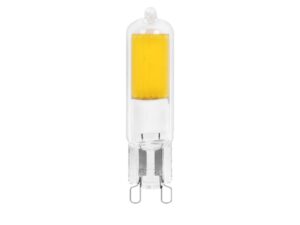 Miniaturka 2 - Żarówka COB LED 2 W z trzonkiem G9, szklana obudowa na białym tle