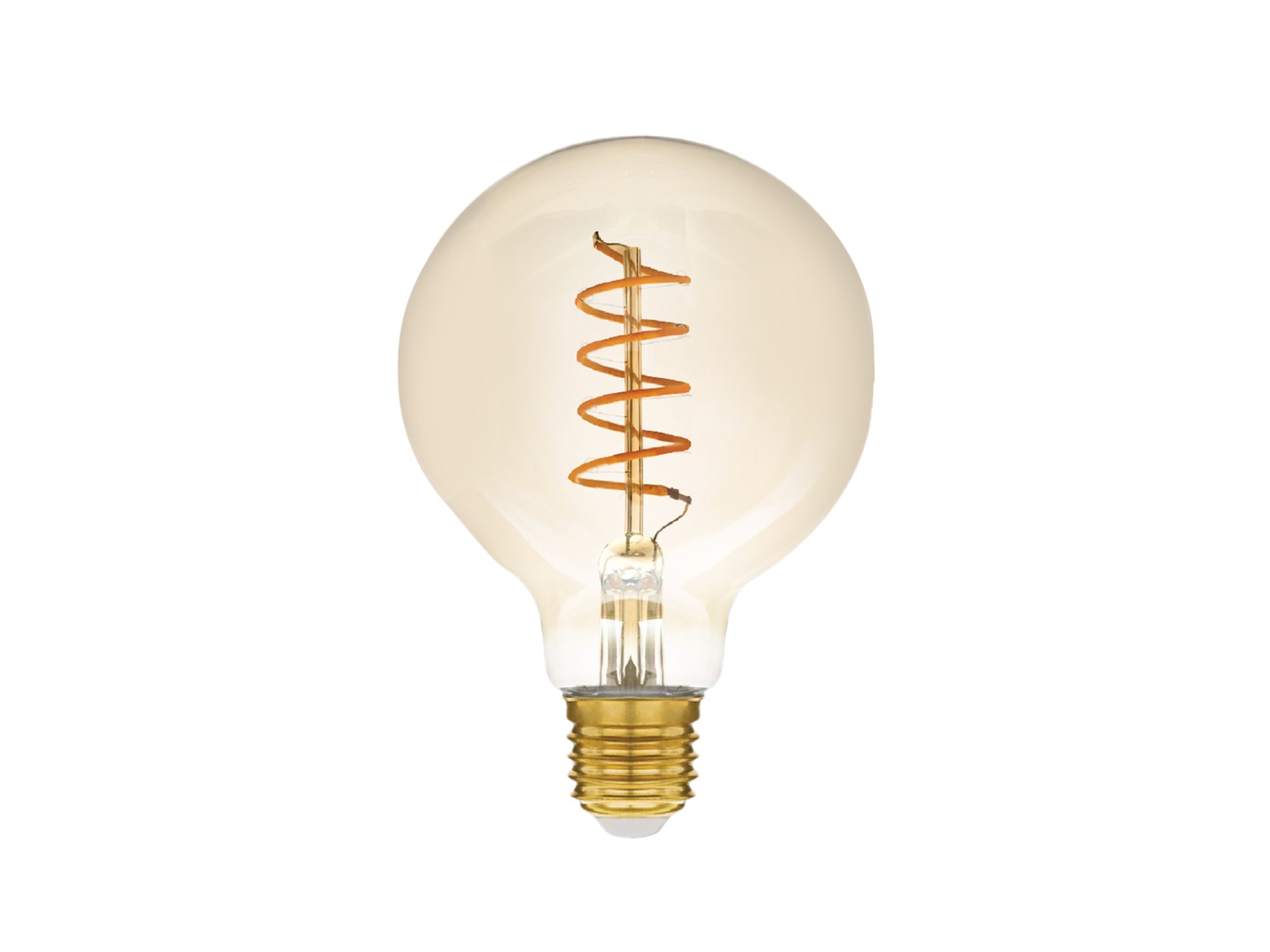 Żarówka dekoracyjna G125 E27 4 W z bursztynowym szkłem i spiralą LED