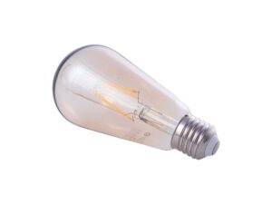 Miniaturka 3 - Żarówka dekoracyjna LED ST64 E27 4 W bursztynowa na białym tle