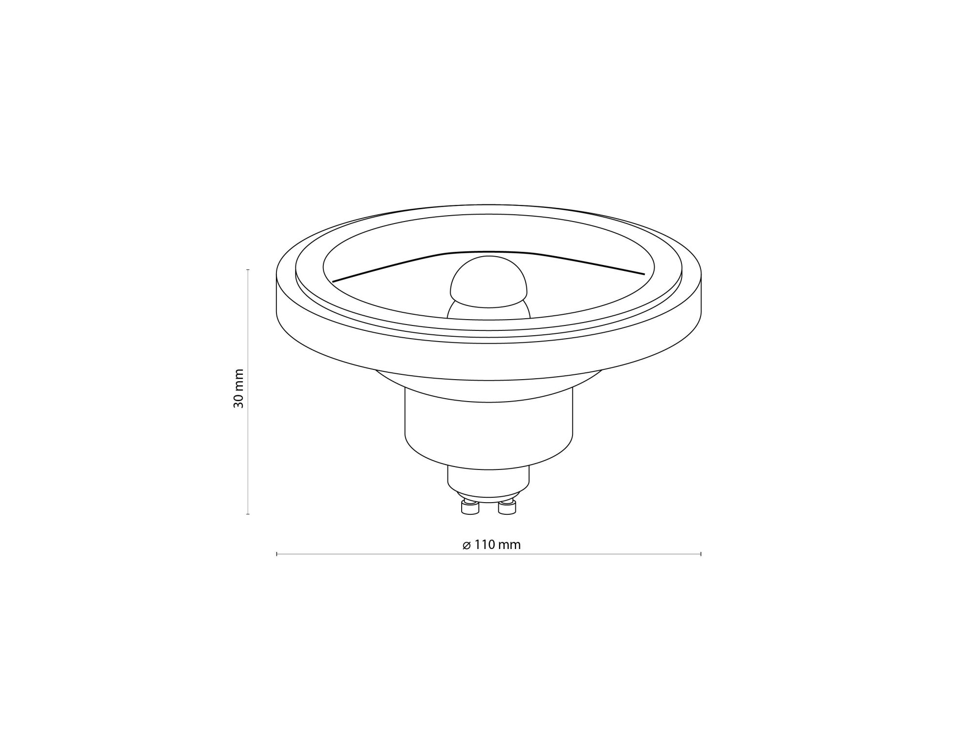 Żarówka LED ES111 GU10 – rysunek techniczny