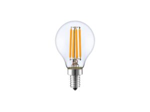 Miniaturka 5 - Żarówka filamentowa E14 G45 LED 4 W – ciepła wersja, jedna sztuka z zestawu