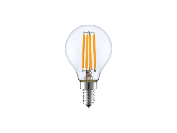 Żarówka filamentowa E14 G45 LED 4 W – ciepła wersja, jedna sztuka z zestawu