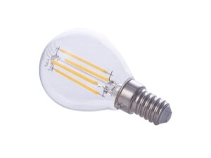 Miniaturka 1 - Żarówka filamentowa LED E14 G45 4 W – widok neutralnej wersji z boku