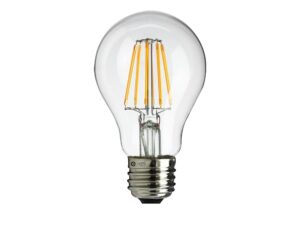 Miniaturka 1 - Żarówka filamentowa LED A60 E27 5 W ciepła 2700 K na białym tle