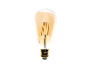 Miniaturka 1 - Żarówka filamentowa LED ST64 E27 6 W bursztynowa widok z boku