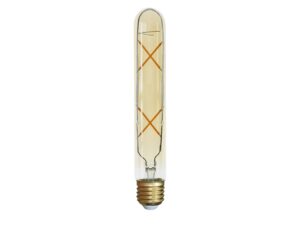Miniaturka 5 - Żarówka filamentowa LED T30 E27 4 W bursztynowa na białym tle