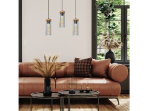 Miniaturka 3 - Żarówki LED T30 E27 z bursztynowym szkłem w trzech oprawach wiszących