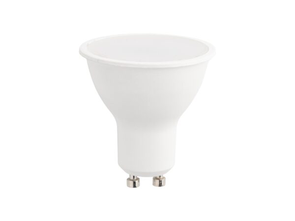 Żarówka LED GU10 5 W 4000 K, biała obudowa i dwa metalowe styki