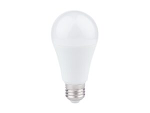 Miniaturka 1 - Biała żarówka LED A60 E27 10 W RGB na białym tle, bez pilota