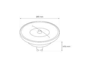 Miniaturka 2 - Żarówka AR111 GU10 10,5 W – rysunek wymiarowy 111 na 75 mm
