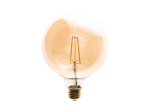 Miniaturka 1 - Żarówka LED G125 E27 6 W amber – detal widocznych filamentów