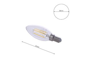 Miniaturka 3 - Żarówka LED E14 świeczka 4 W rysunek wymiarów 35 i 97 mm