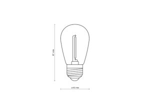 Miniaturka 1 - Żarówka LED E27 1 W 3000 K – rysunek produktu