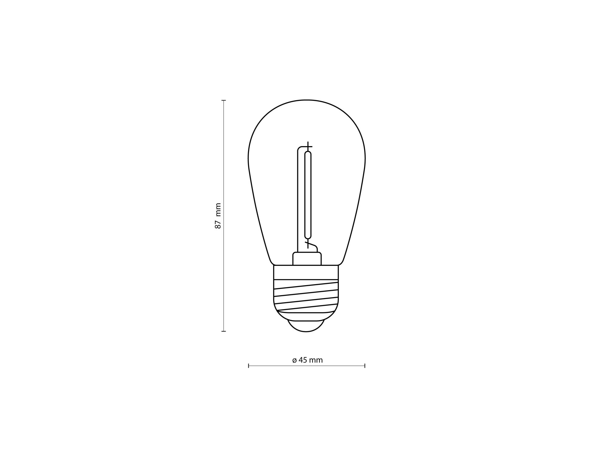Żarówka LED E27 1 W 3000 K – rysunek produktu