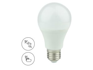 Miniaturka 1 - Żarówka LED A60 9 W E27 z piktogramami czujnika ruchu i zmierzchu