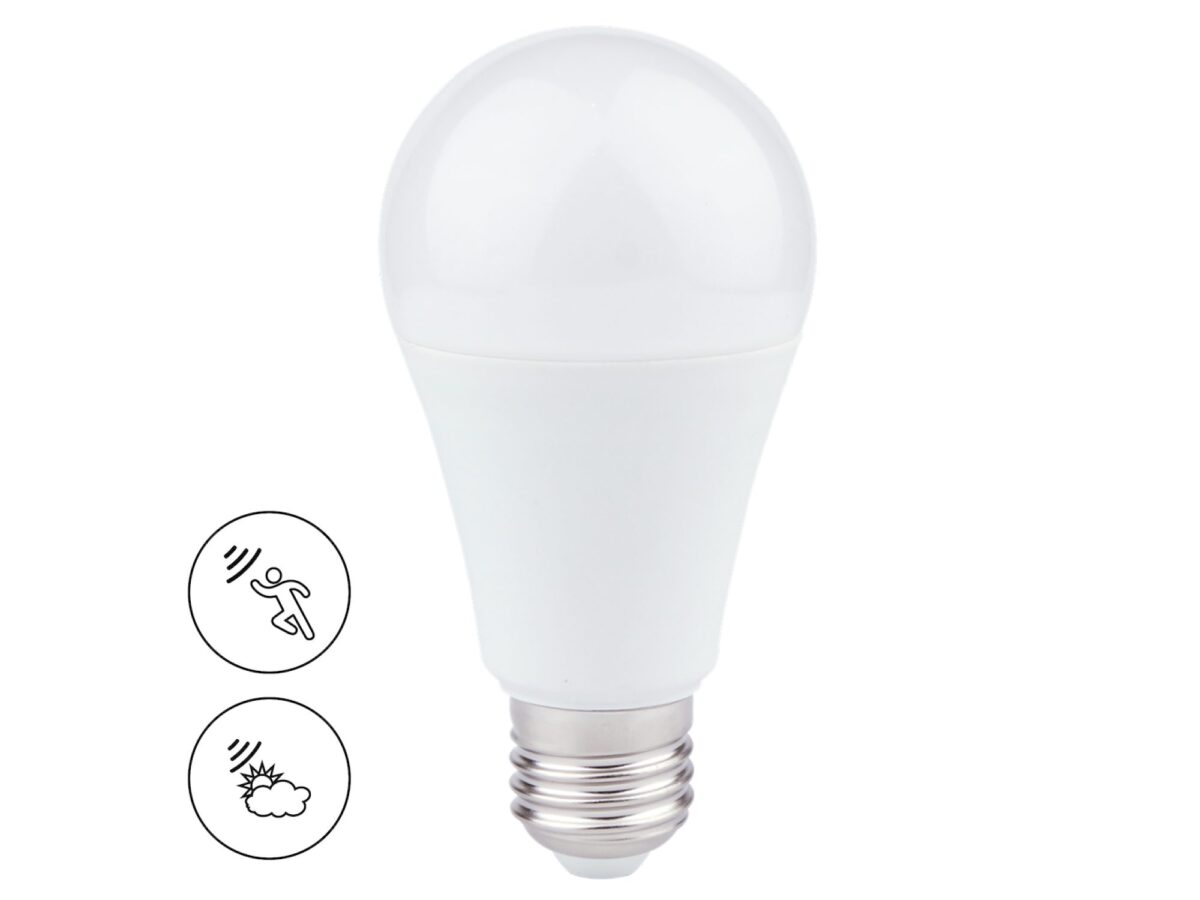 Żarówka LED A60 E27 6 W z czujnikiem – zestaw 10 szt.