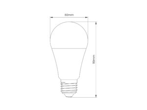 Miniaturka 4 - Wymiary pojedynczej żarówki LED E27 A60 9 W: 60 × 110 mm