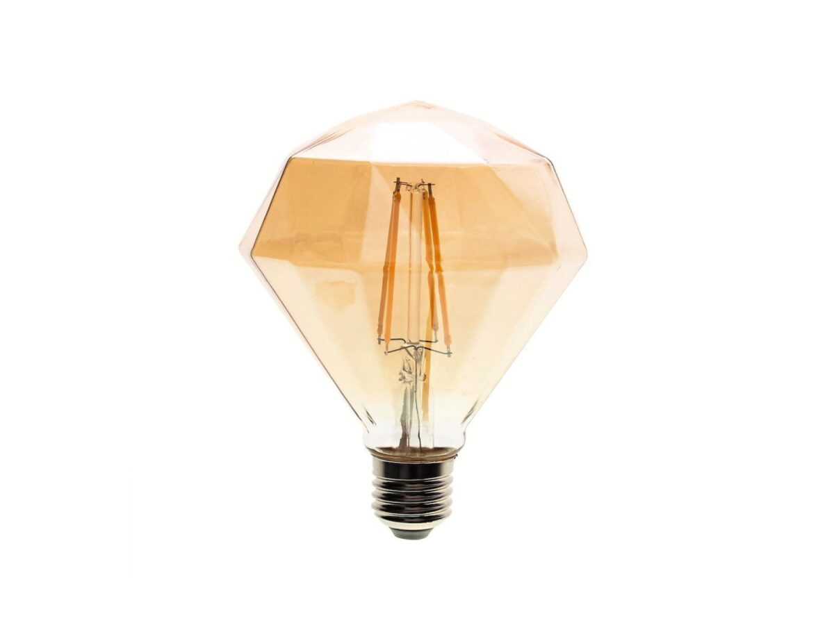 Żarówka dekoracyjna LED E27 4 W bursztynowa diament – zestaw 10 szt.