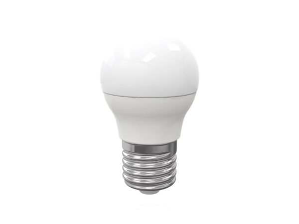 Żarówka LED E27 G45 5 W biała na białym tle