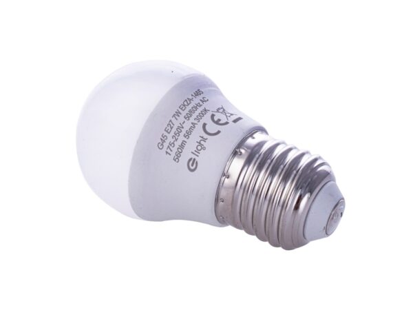 Żarówka LED E27 G45 7 W z ciepłą barwą światła, widok główny