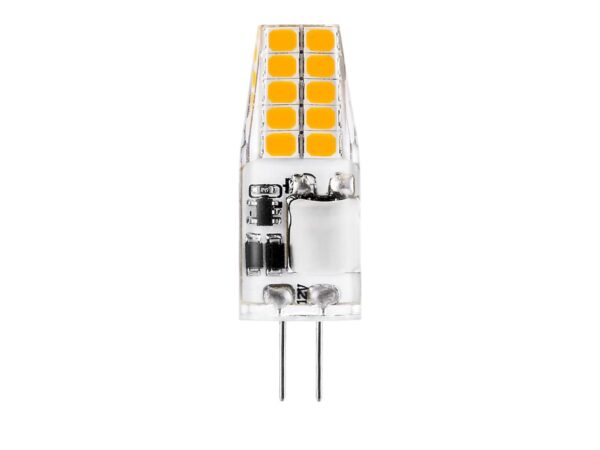 Żarówka LED G4 12 V 2,3 W w silikonowej osłonie – widok z przodu